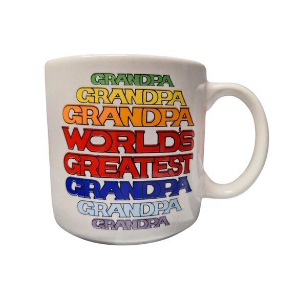 Worlds Greatest Grandma Grandpa Mug Set Pair Retro Colorful Gift Grandparents - Picture 3 of 9